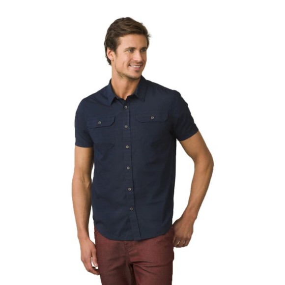Prana Other - Prana Cayman Short‎ Sleeve Shirt Men's Navy Nautical Button Front Size XS NEW